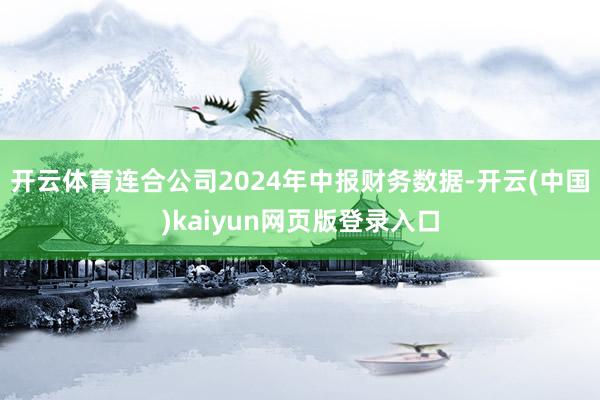 开云体育连合公司2024年中报财务数据-开云(中国)kaiyun网页版登录入口