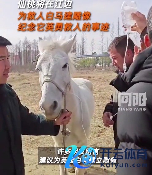 湖北仙桃将为救东谈主白马建雕像 入江救东谈主白龙马将领有雕像